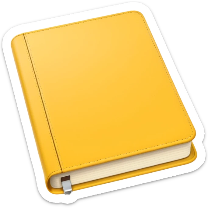 emoji of an open agenda with a yellow cover, visible pages, simple details sticker