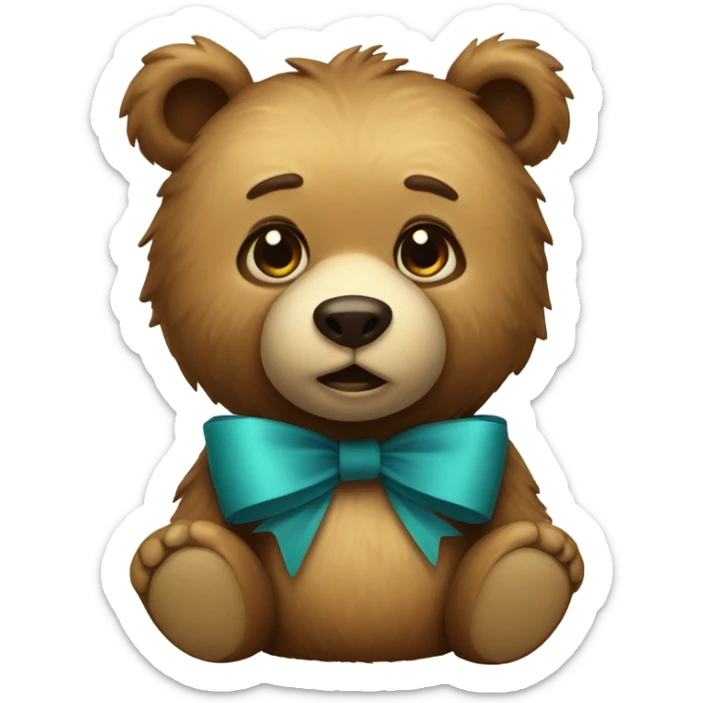 bear with a bow sticker