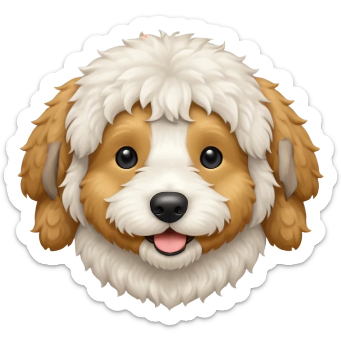 Can you make me an emoji of an all white mini golden-doodle  sticker