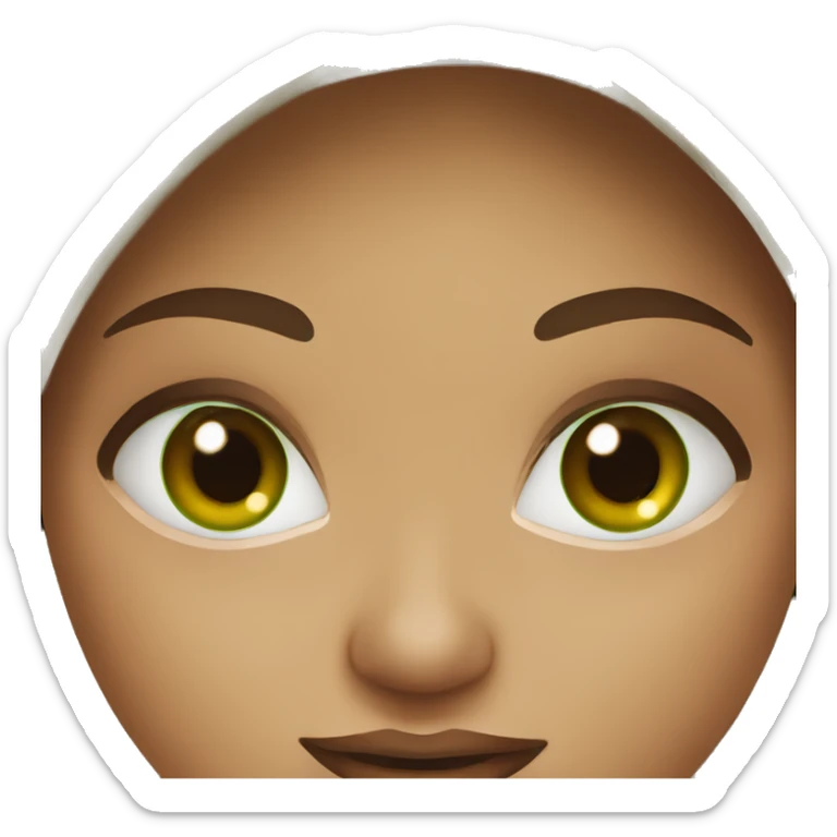 Green and brown eyes women sticker