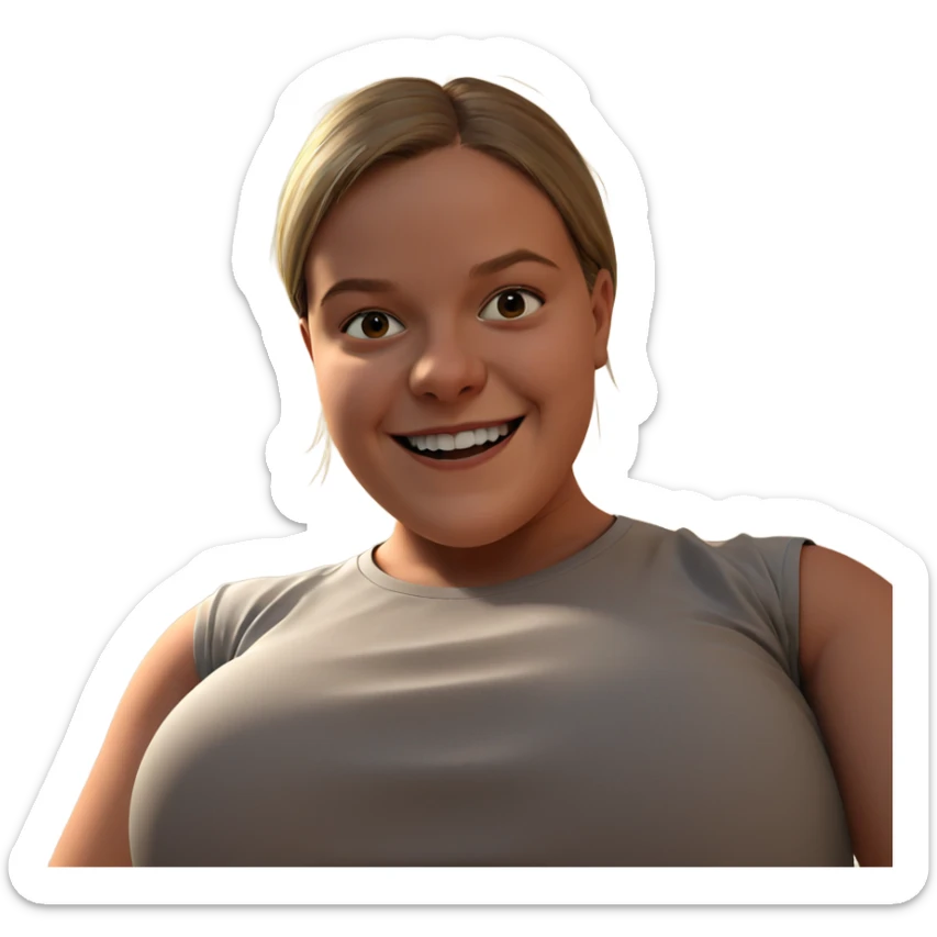 smiling girl in shirt sticker