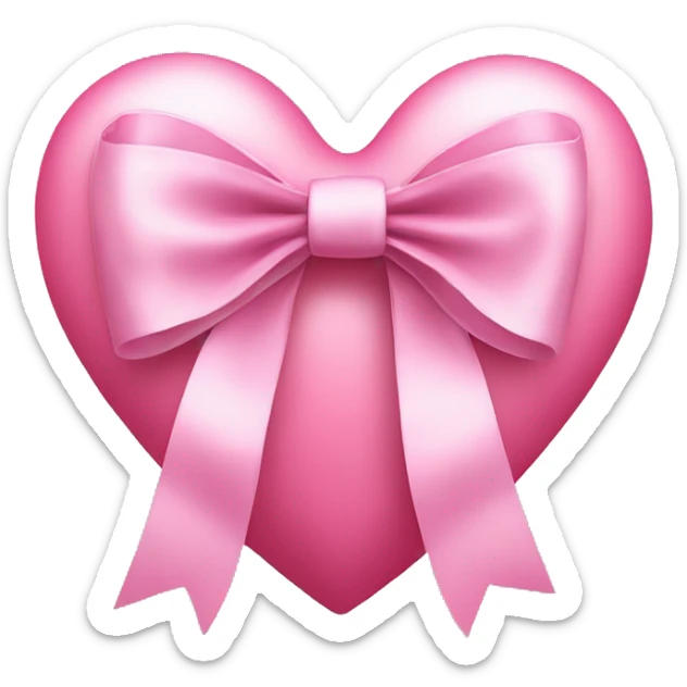 Pink heart with. Bow sticker