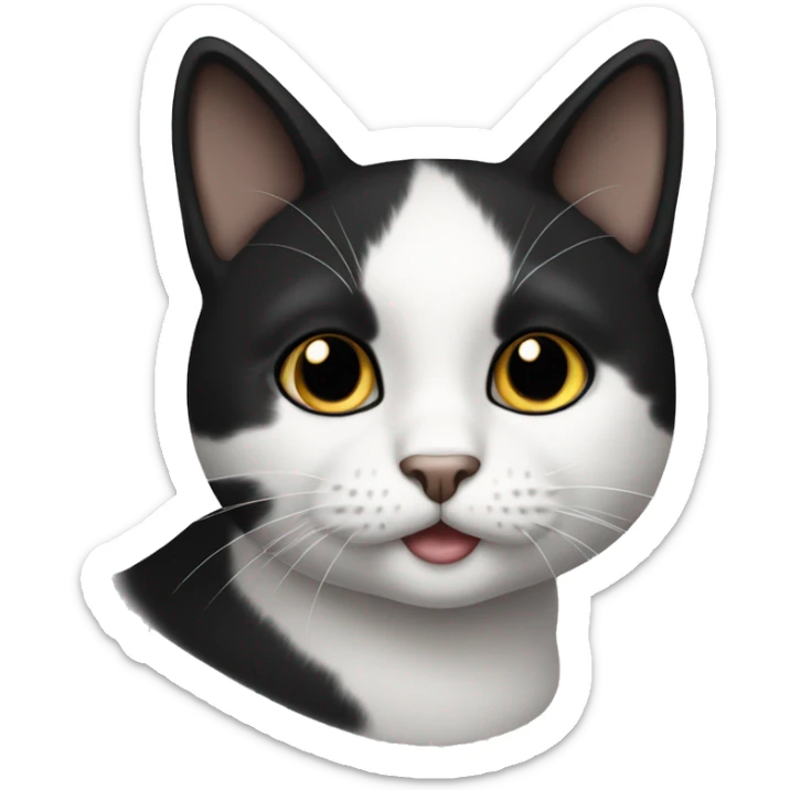 Black and white cat sticker