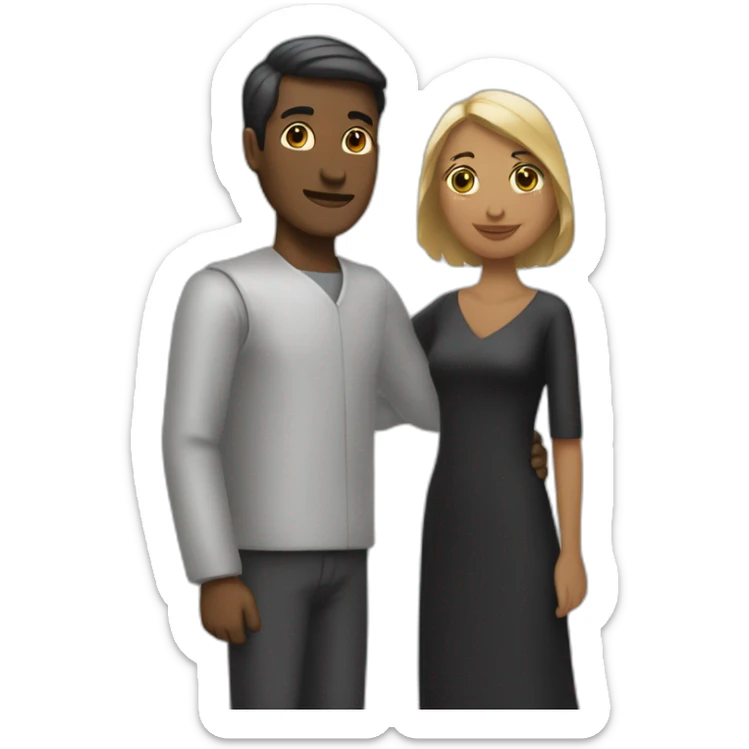 Un homme noir disant bonjour à sa femme qui s'appelle fatima. sticker