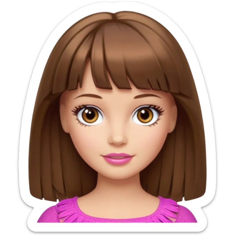 barbie merliah summers with brown hair a fringe and light brown eyes  sticker