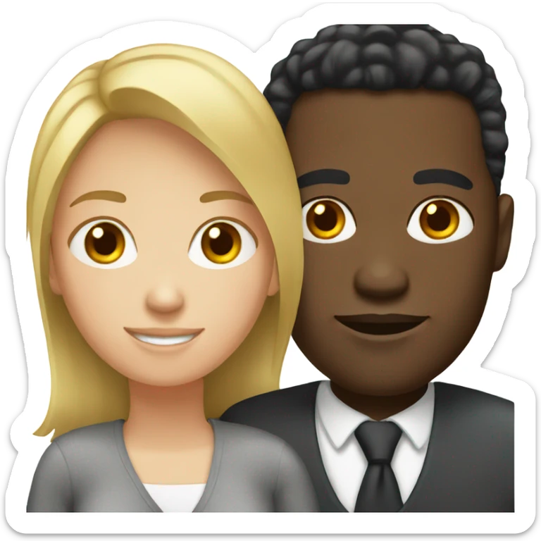 Black man with white female  sticker