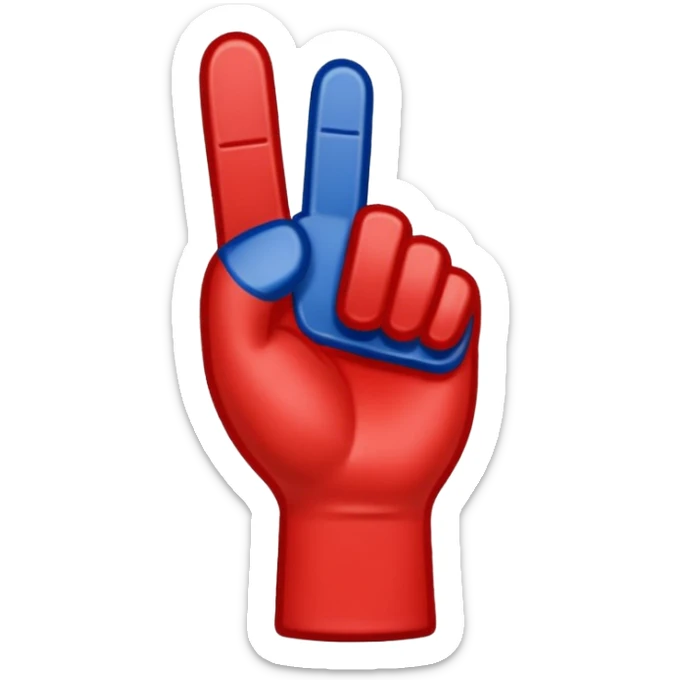 sports foam finger american football blue (#00A3E0) and red (#F9423A) sticker