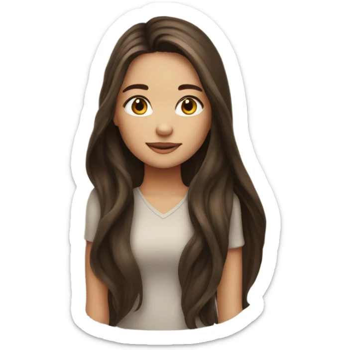 Beautiful girl, long hair, brunette sticker