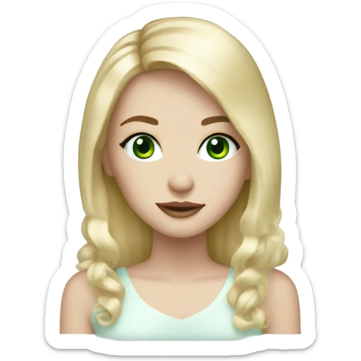 pretty girl with pale skin blonde hair green eyes sticker