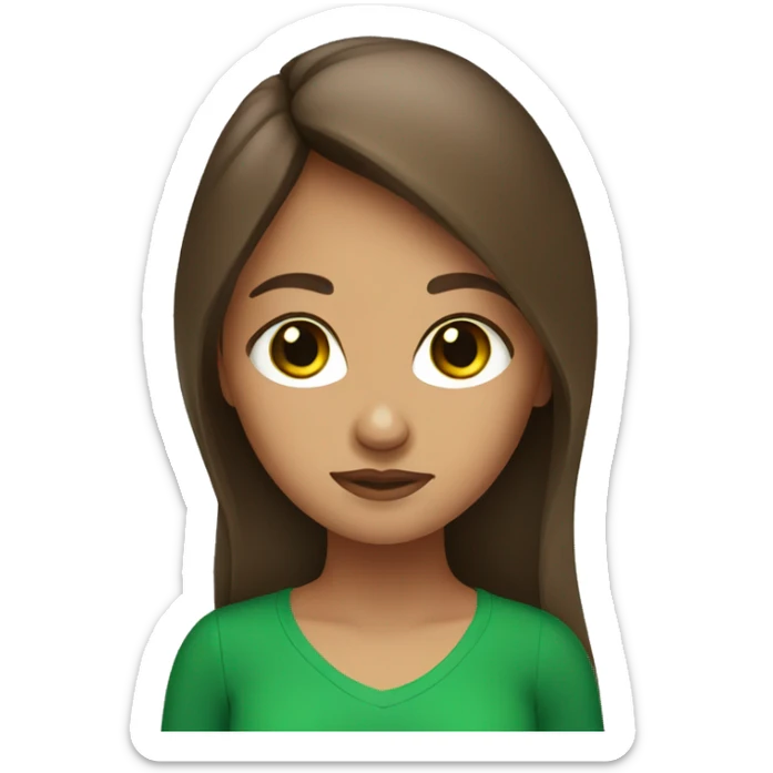 Mexican girl with green eyes and brown hair sticker