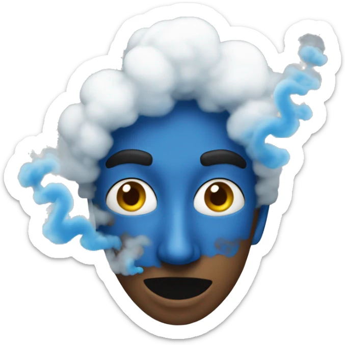 Blue smoke sticker