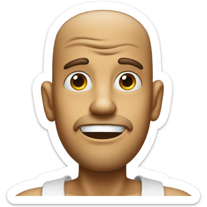 A guy with his eyes rolling and his mouth wide open and tongue out sticker