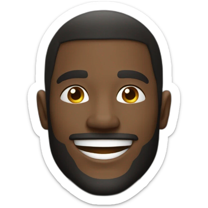 homme malveillant noir grand sourire et musclé sticker