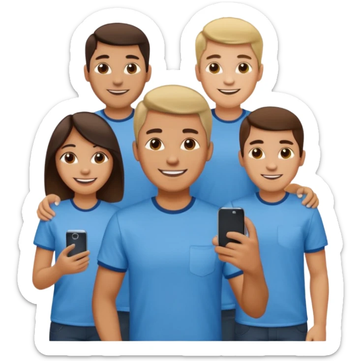 mobile phone man team sticker