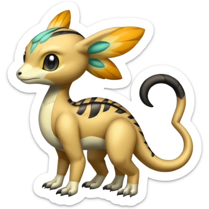 Meloetta-Agumon-Trico-Pokémon-Fakémon-fusion-hybrid-creature sticker