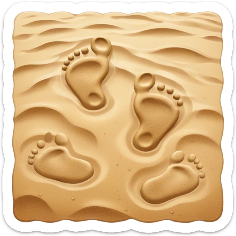 **Baby footsteps lead ahead of larger ones**, as if guiding the adult forward.  on sand sticker
