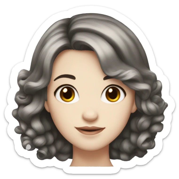 Girl coquette colored hair pale skin dark hair sticker