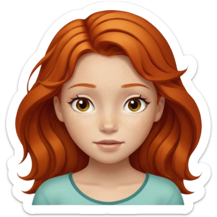 A girl that is similar to Ariel but not so pretty with freckles and ginger hair sticker