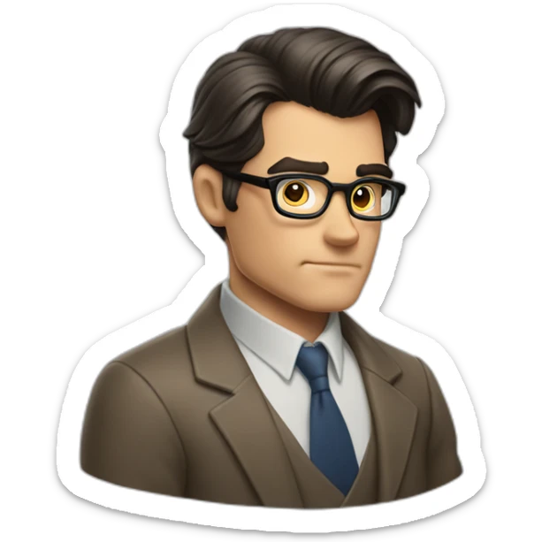 wide shot portrait of clark kent with high great-looking hair sticker