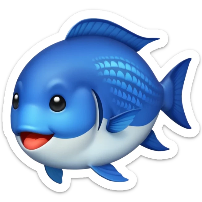 buatkan emoji namun berbentuk ikan 🐟 yang chubby untuk discord emoji tentang mancing untuk announcement  sticker