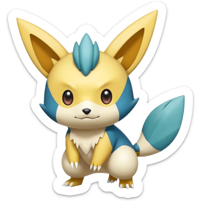 Victini-Pichu-Oshawott-Sneasel-Fakémon-hybrid-creature (full body)  sticker