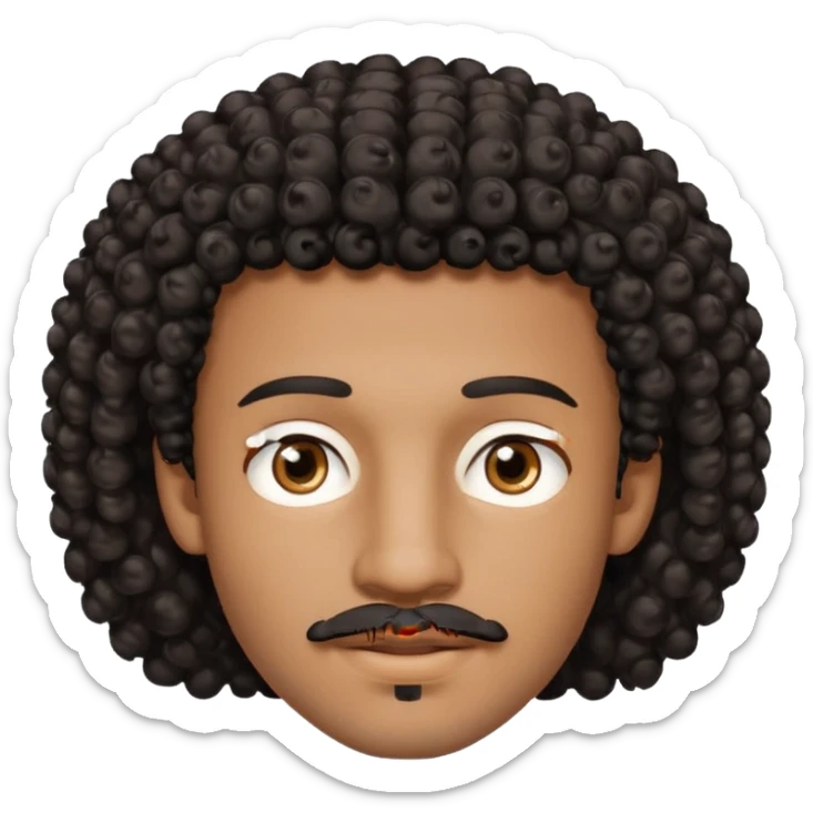 Am I black?Am I black?black curly hair brown eyes 20 years old thin mustache goatee  sticker