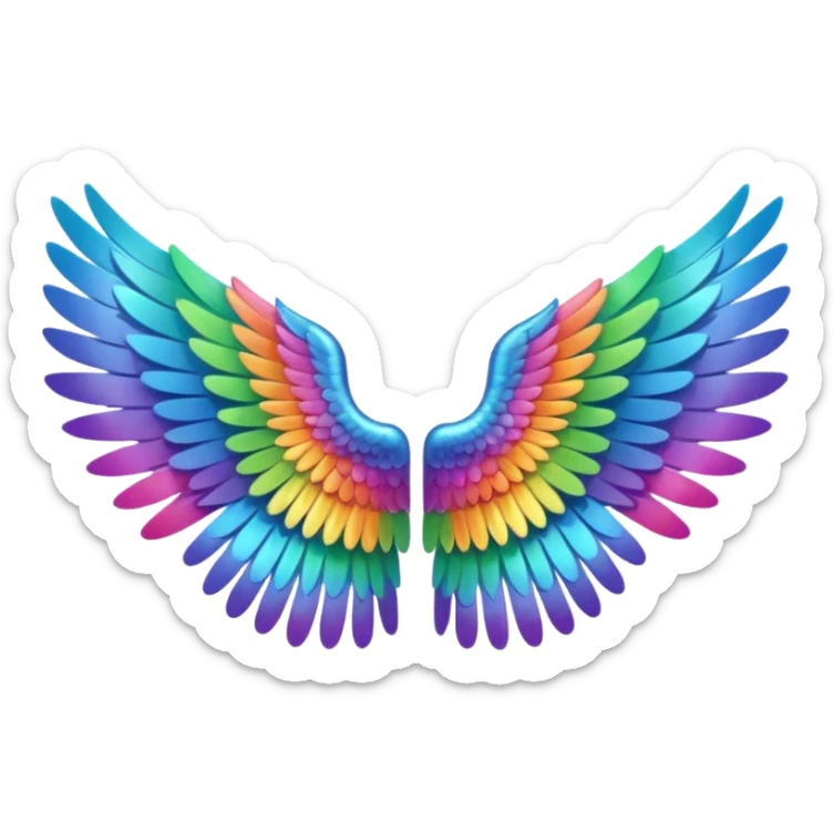 Rainbow angel wings. Left and right rainbow angel wings. Only wings. sticker