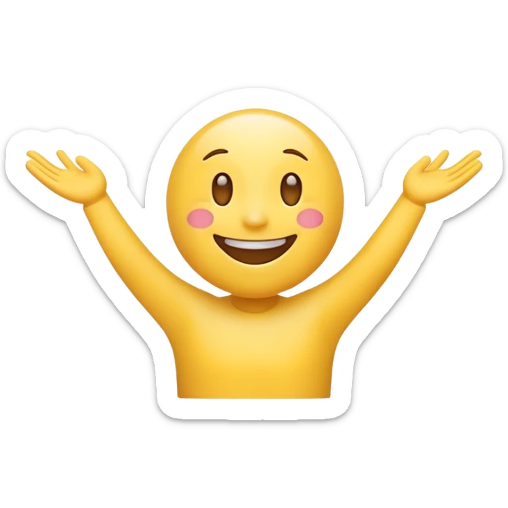 cheerful emoji with open arms and a big smile, welcoming new members sticker