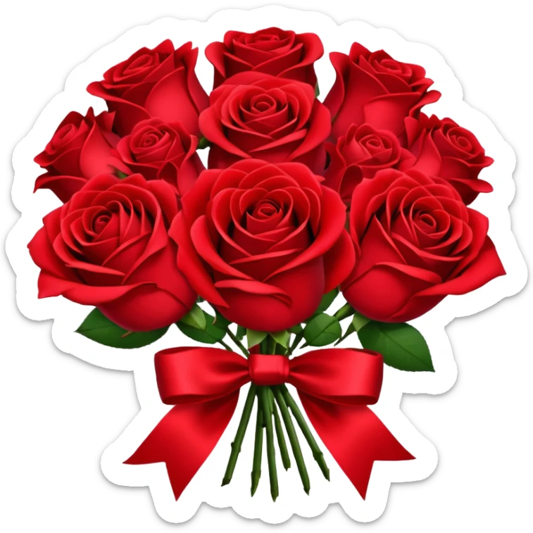Generate an aesthetic red rose bouquet of a lot of roses sticker