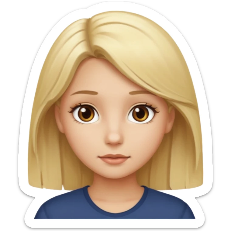 creat a girl with blonde hair and brown eyes sticker