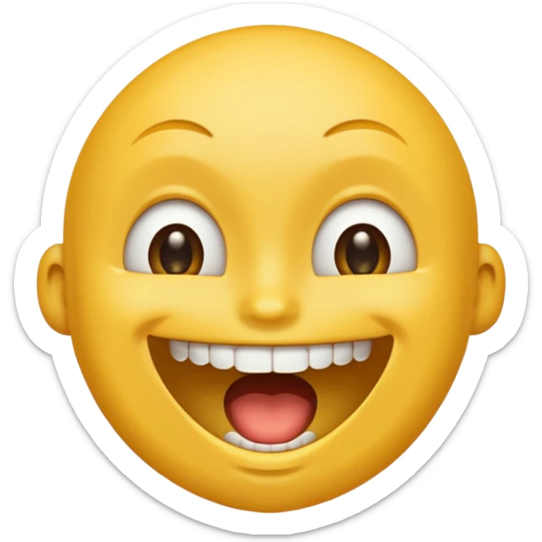 a face with a large opened mouth in emoji of whatsapp style (yellow) sticker