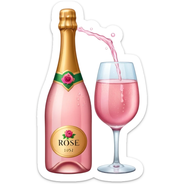 bottle of sparkling rose like the champagne emoji sticker