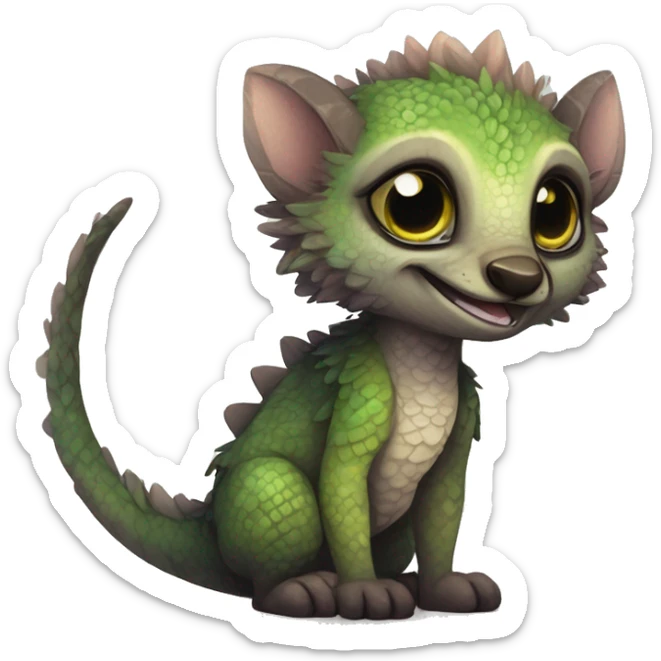  Scaly Cute Edgy Realistic Rare Fantasy Fluffy Slim Vernid-Trico-Melprin-species by LiLaiRa, by Falvie, full body sticker