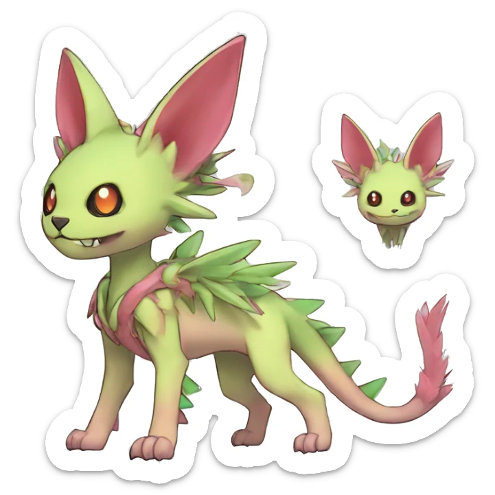 cute cool edgy ethereal magical alien punk Digimon-Fakemon-animal full body sticker
