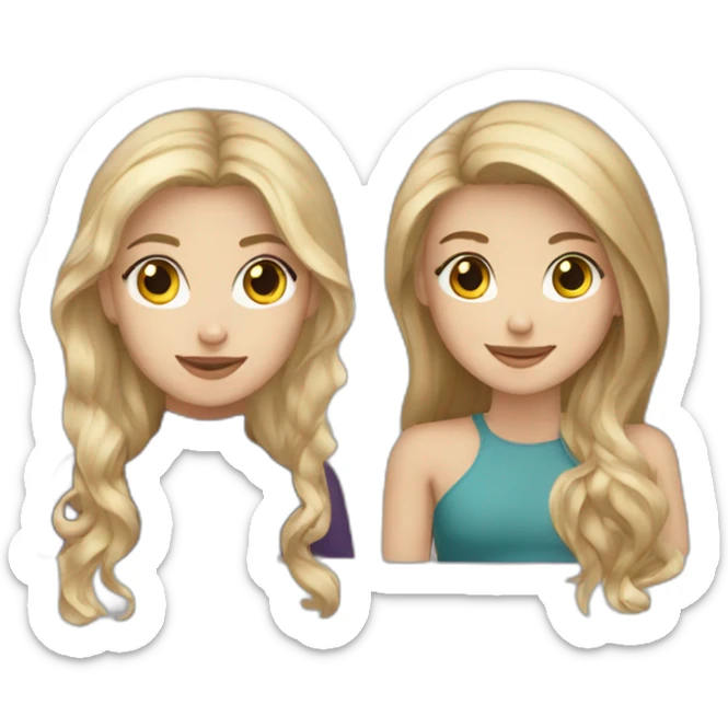 friendgroup of 3 - 2 blondies girls and 1 brown haired girl sticker