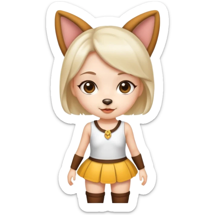 Girl dressed like a dog and in short skirt and top sticker
