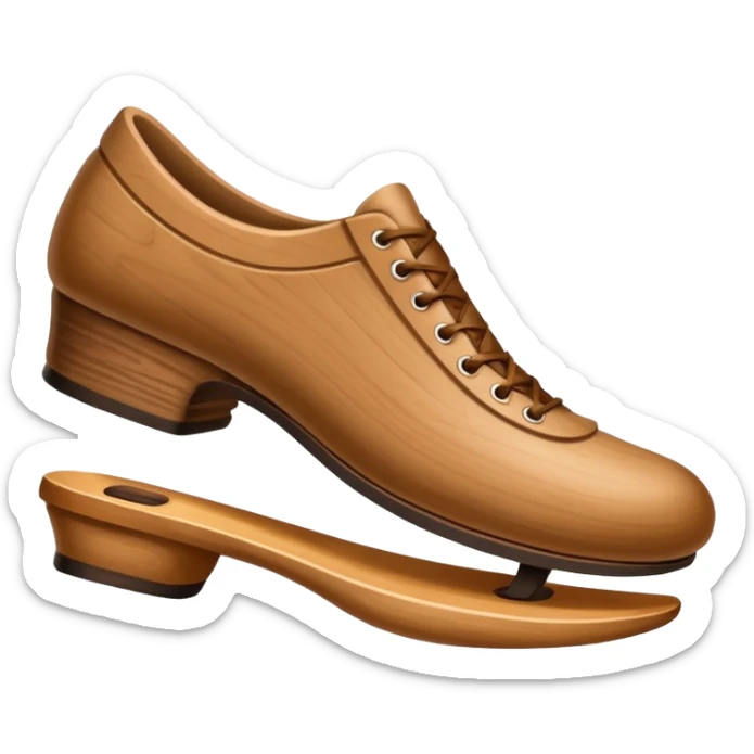 Un zapato de madera estilo Polonia . El zapato está tallado a mano. Pero de madera   sticker