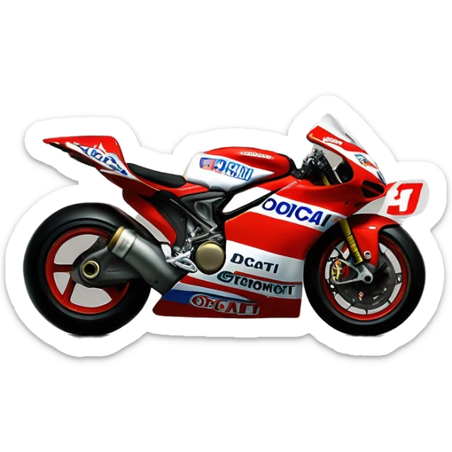  Casey stoner sulla ducati Desmosedici gp7 dopo aver vinto il mondiale 2007 sticker