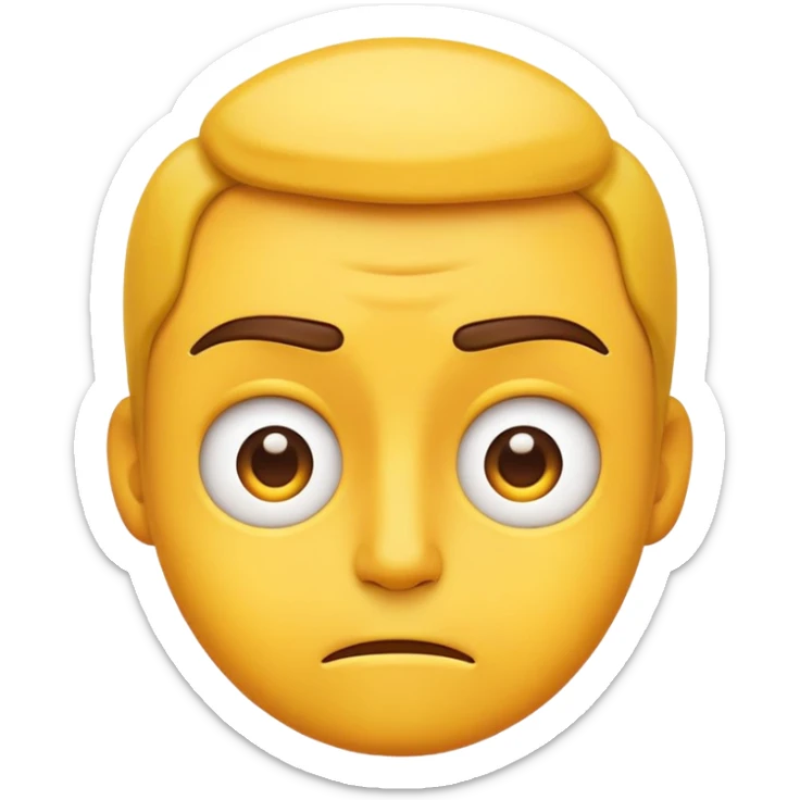 Normal yellow emoji but has the look of someone who is VERY constipated and very tense sticker