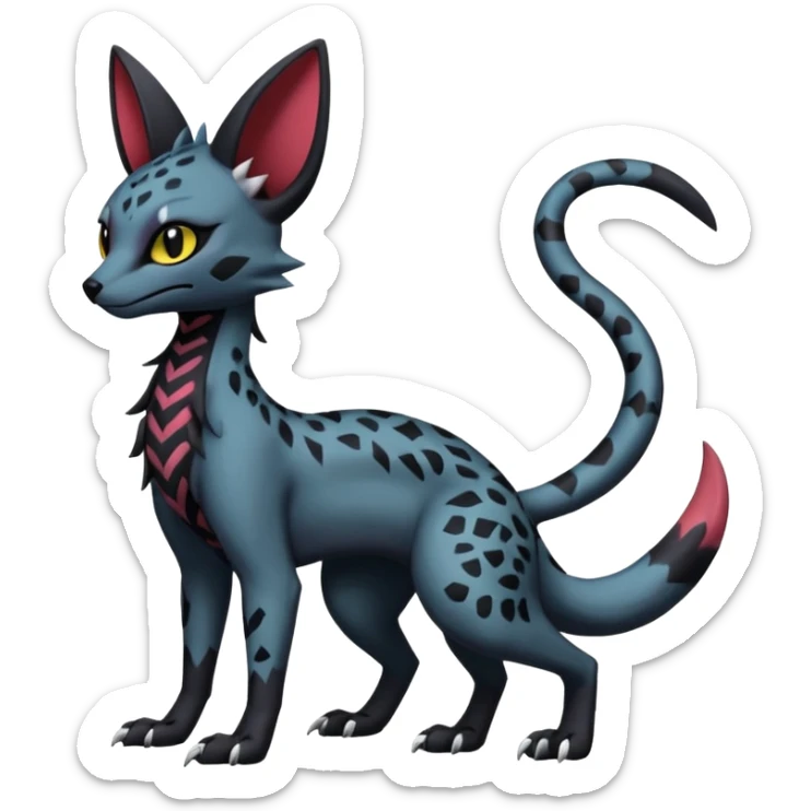 Gothic edgy dark Salandit-Umbreon-Genet-Noivern-Noibat-Serval-Hybrid (Full body) sticker