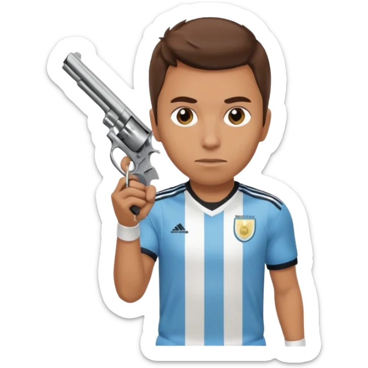 haz un turro con una biszera para atras y con un arma remera argentina pero arma de fuego que tenga un revolver  solo sticker