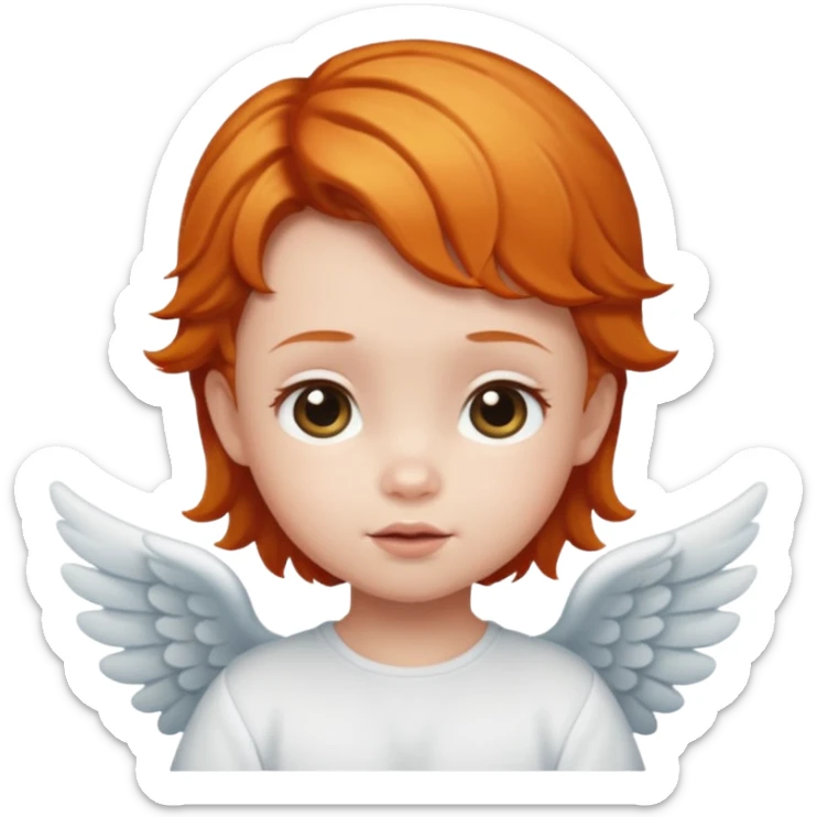Make a baby angel emoji of just the face and have a piece of ginger hair sticker