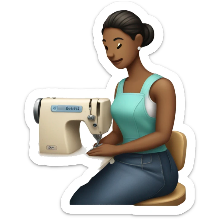 create an emoji of a seamstress sitting at the machine sewingcreate an emoji of a seamstress sitting at the machine sewing sticker