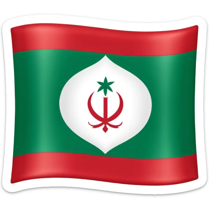 square iranian flag green white and red, green on top  whiite in middle red at the bottom sticker