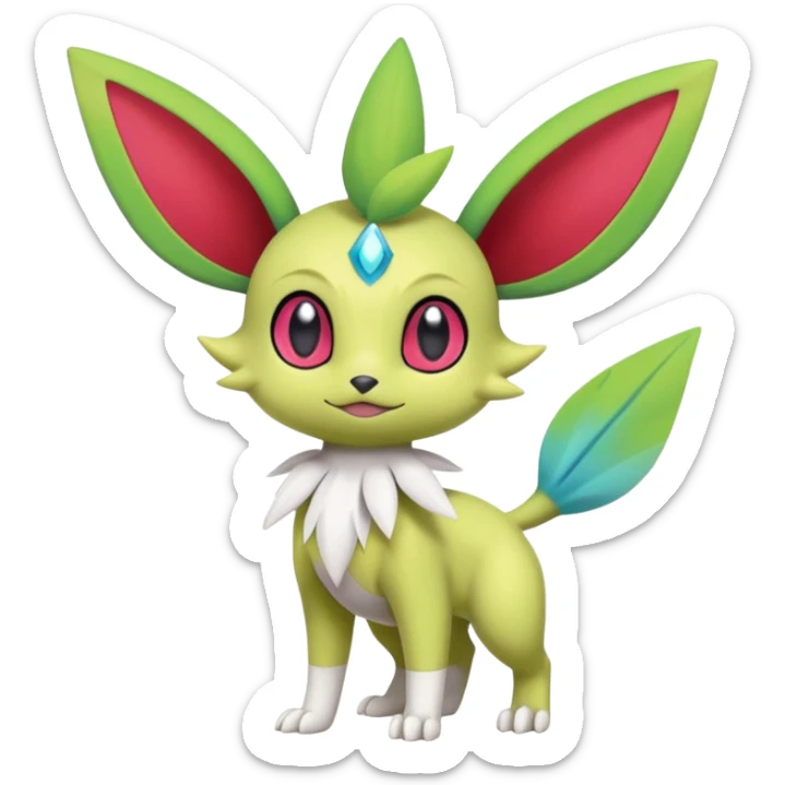  Fey Toony Axew-Celebi-Umbreon-Shaymin-fusion-hybrid sticker
