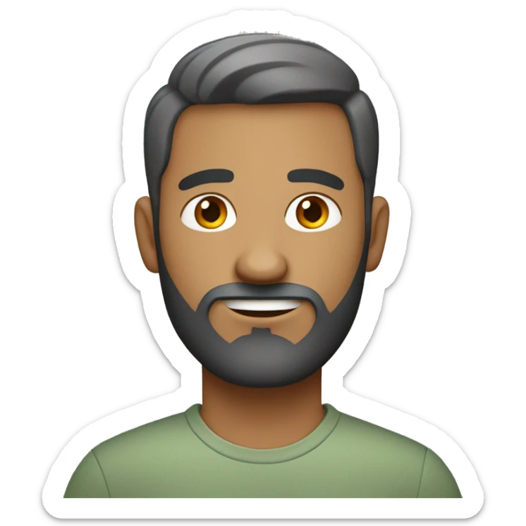 Create a cartoon-like emoji of a man with short red hair, trimmed beard, light skin, and gray-green eyes. Neutral expression, simple style, no exaggerated features. sticker