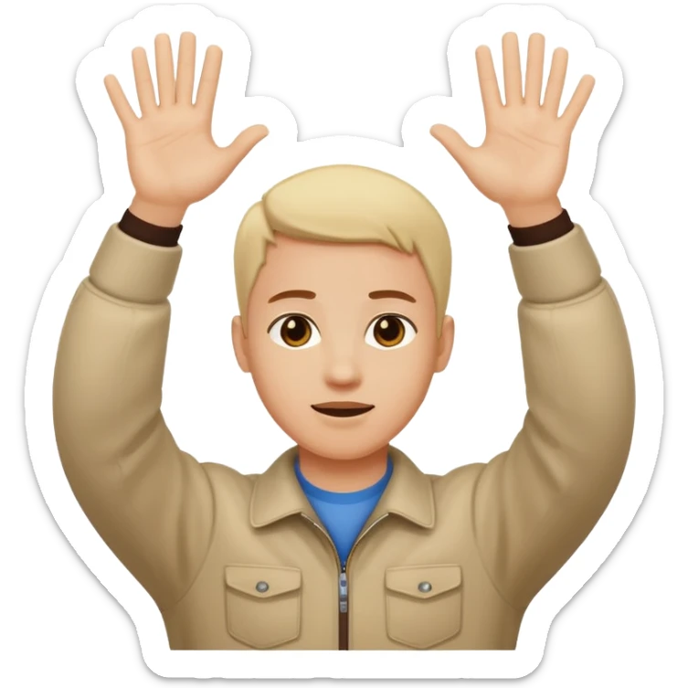 Make a person with his two hands out in front of the person and is waving them up and down in opposite directions  sticker