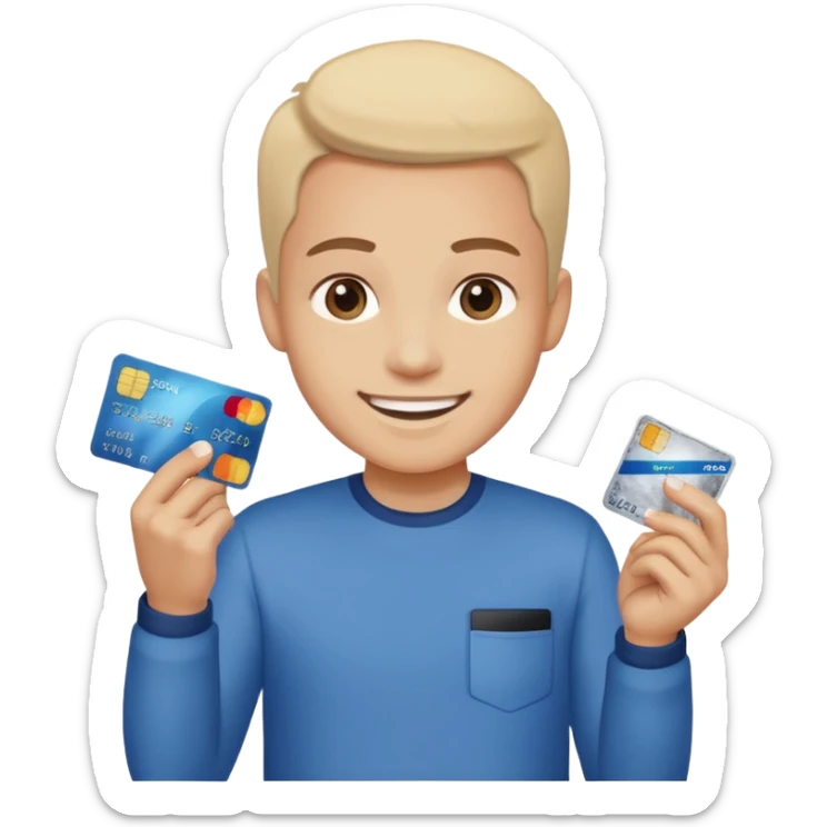 Happy emoji with credit card in one hand and a small pile of salt in front  sticker