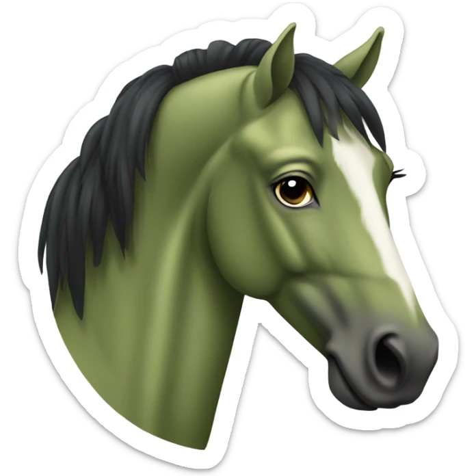 Olive green horse sticker