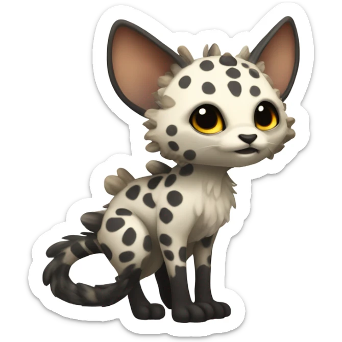 Modern Feral Rare Fantasy Vernid-Trico-species by LiLaiRa, random markings, tufted tail, tufted ears, full body sticker